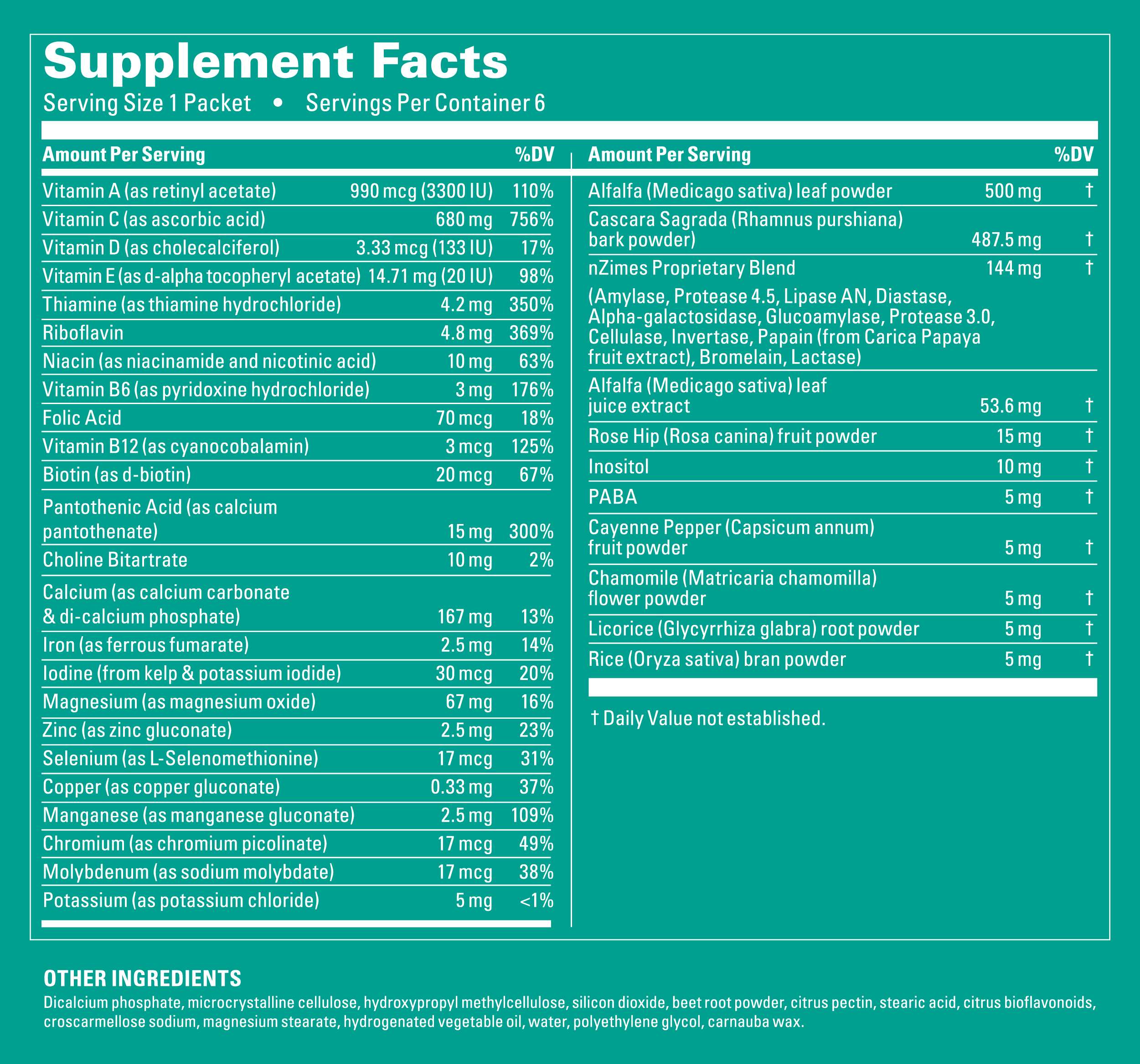 Supplement Label